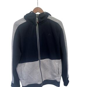Akademiks Blueand Gray Zip-Up Hoodie L